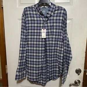 Izod Saltwater Shirt‎ NWT Mens XL Blue Newport Oxford Stretch Relaxed Classics